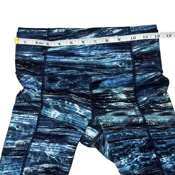 Lululemon Fast Free Crop II Nulux 19" Leggings Black Blue Space Dye size 4 - Picture 7 of 8